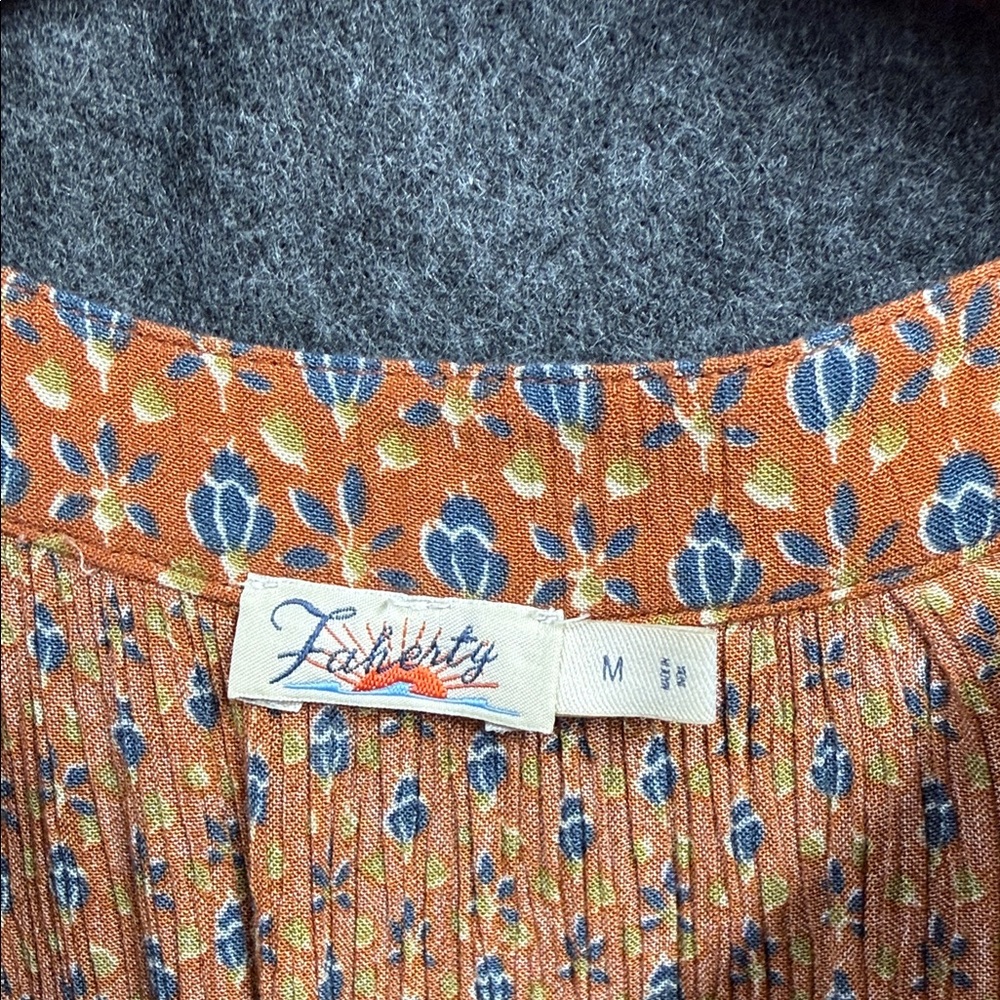 Faherty Woodstock Terracotta Floral Maxi Dress - Picture 2 of 15